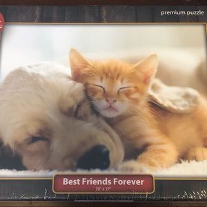 New Kings “Best Friends Forever” Jigsaw Puzzle 1000 Pieces 20”x 27” Puppy Kitten